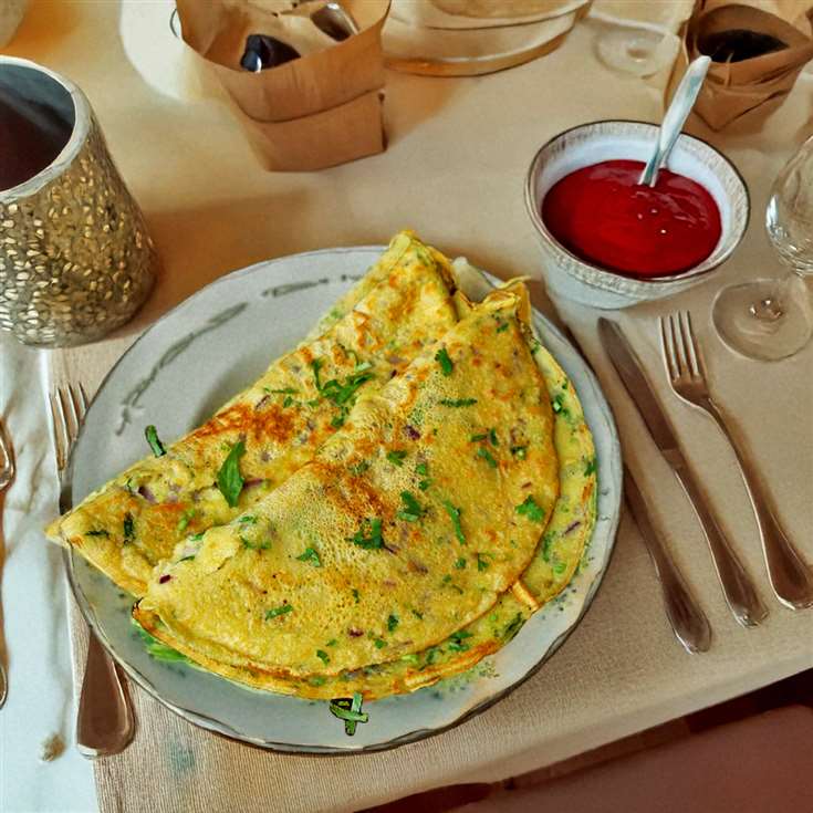 MyDelicious Recipes-Eggless Vegetarian Omelette